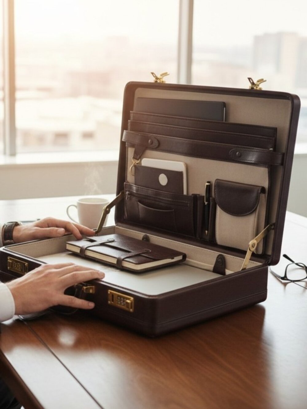 Vintage Protocol deep Burgundy Attache/ Briefcase